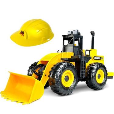 Imagem de Kit Máquina Rural Gigante 51cm Trator de Brinquedo + Chapéu - Roma Bri