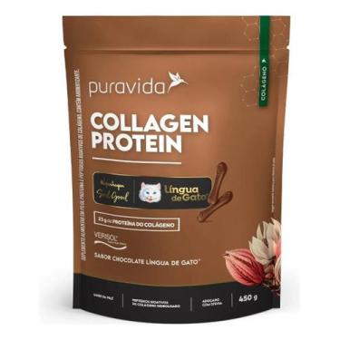 Imagem de Collagen Protein 23g Proteína Sabor Língua de Gato 450g Puravida
