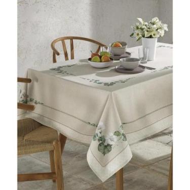 Imagem de Toalha Mesa Quadrada 8 Lugares Dohler Botanica Cor Bege