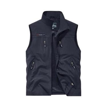 Imagem de Colete De Pesca Masculino De Couro Quente Para Outono/Inverno: Confort