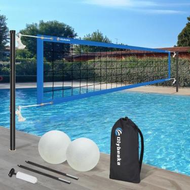 Imagem de Conjunto de redes de voleibol de piscina Olybeaka ajustável de 4,5 a 7