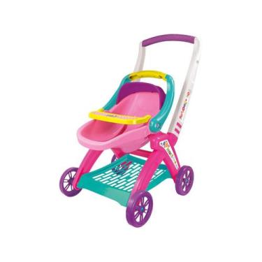 Imagem de Carrinho De Boneca Grande Bebê Conforto Brinquedo Infantil Maral