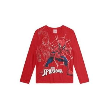Imagem de Camiseta infantil menino Homem-Aranha Brandili Vermelho-Masculino