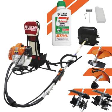Imagem de Roçadeira Com ÓLEO STIHL Profissional Costal Vulcan VRC430 43cc 1,7Hp Modelo Completo Multifunções de Roçar, Capinar e Cultivar