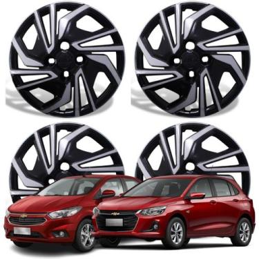 Imagem de Jogo Calota Aro 14 GM Onix Prisma 2020-2024 Cubo Alto Preto/ Prata 381