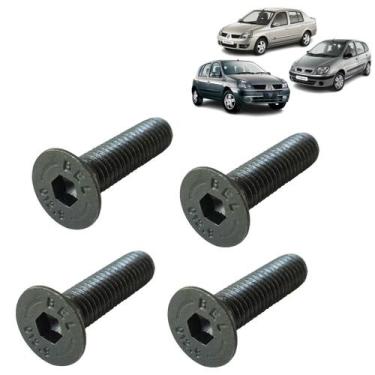 Imagem de Kit 4 Parafusos Maçaneta Puxador Interno Clio Scenic Megane  - LCS