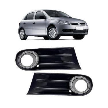 Imagem de Par Grade Parachoque Gol G5 2010 a 2013 C/ Milha Cromado - G Component