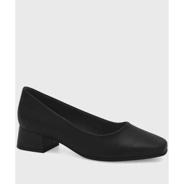 Imagem de Scarpin Feminino Salto Grosso Comfortflex Preto-37123, Preto, 36