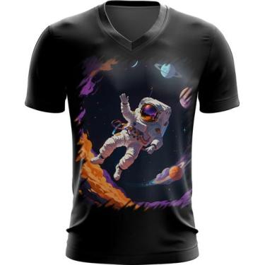 Imagem de Camiseta Gola V Astronauta Dance Vaporwave 8 - Kasubeck Store®, INF 08
