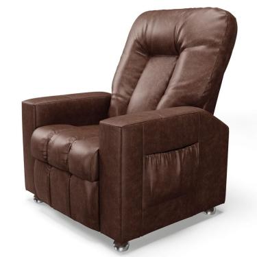 Imagem de Poltrona Do Papai Reclinável Para Cinema Praddo Fh9 Pu Marrom Brilho - Mpozenato