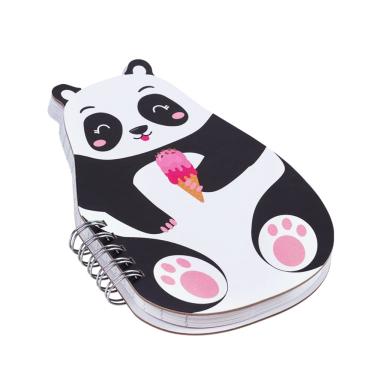 Imagem de Caderno Formato Panda Zoo BRW 80 Folhas Pautado Divertido