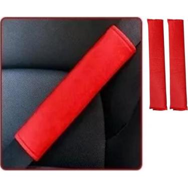 Imagem de Capa Cinto Segurança Automotivo Rosa Universal - 2 unidades Vermelho -