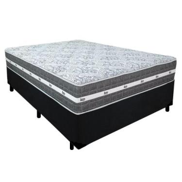 Imagem de Cama Box Casal Suede + Colchão Anjos Black Graphite Molas Ensacadas 13