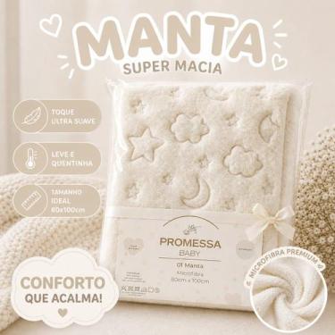 Imagem de Manta Bebê 3D Microfibra Super Macia 80x100cm Antialérgica Quentinha C