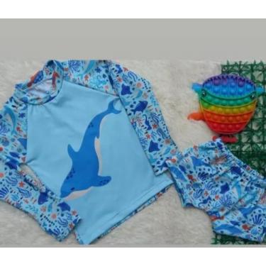 Imagem de Kit de sunga de praia mais camiseta UV - Dulaco
