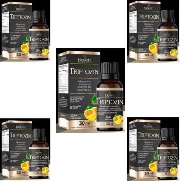Imagem de Kit 5 Triptozin Melatonina 0,21 mg Tiptofano, Vitamina D3 e B12 em got