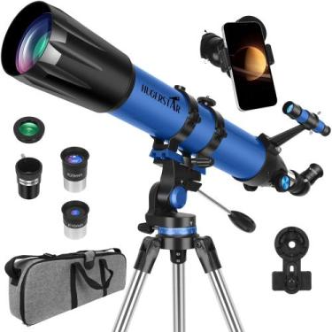 Imagem de Telescópio HUGERSTAR, 90 mm, abertura, refrator de 800 mm com tripé