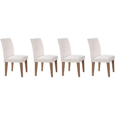 Imagem de Cadeira Sala de Jantar Kit 4 Un Imbuia Bege Turim