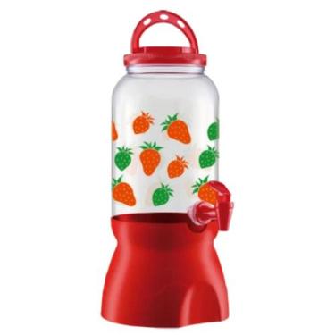 Imagem de Suqueira Com Suporte Tampa Alça E Torneira Decorada 3,6L Decoração Fes