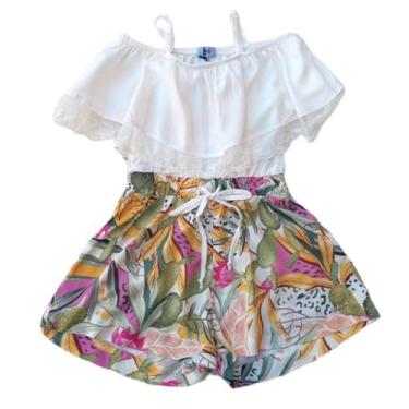 Imagem de Macaquinho Kukiê Infantil Babado Inverno, 03, Branco