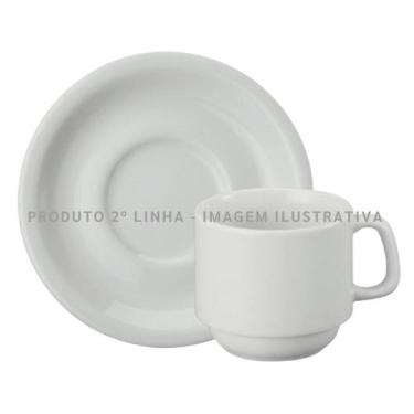 Imagem de Xícara Chá Com Pires 200ml Porcelana Schmidt  - Mod. Cilíndrica 2 LINH