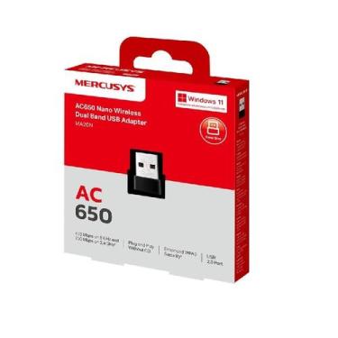 Imagem de Adapt. De Rede Mercusys Wireless Nano Usb Ma20N Ac650