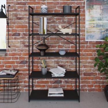 Imagem de Estante com 5 Prateleiras 152cm x 80cm x 33cm Yon Preto - Metalig