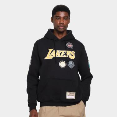 Imagem de Moletom NBA Los Angeles Lakers Mitchell & Ness Masculino, Preto, G