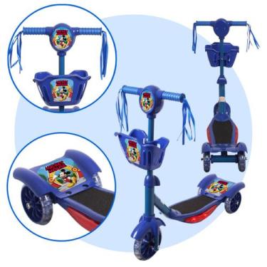 Imagem de Patinete Infantil Azul 3 Rodinhas Com Luz LED e Música - Toys 2U