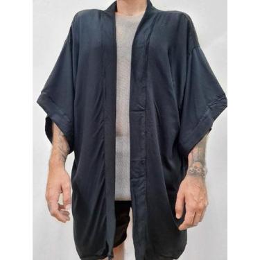 Imagem de Kimono Preto em Viscose - Tamanhos PP a GG - Meijor, Preto, PP