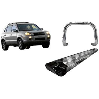 Imagem de Kit Quebra mato+Estribo PERSO CROMO E PRETO Tucson até 2016