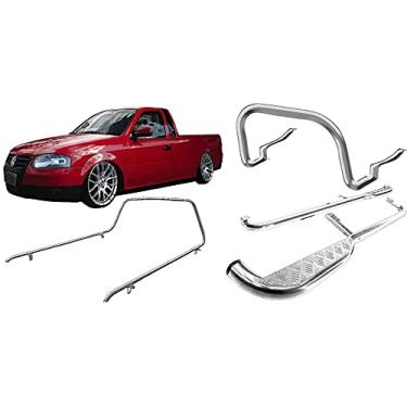 Imagem de KIT QUEBRA MATO+ESTRIBO+SANTO ANTONIO SAVEIRO 98/2009 CROMO