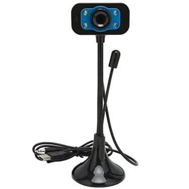 Imagem de Webcam de computador, câmera V2 USB 2.0 HD com foco manual, webcam e vídeo ao , com microfone de luz de preenchimento de LED, para aulas ao on-line, videoconferência