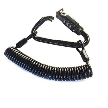 Imagem de Little World Cadeado e cabo de capacete de motocicleta, cabo de bloqueio universal de combinação resistente, trava de caribeaner, corrente de bloqueio de pino de segurança de motocicleta para