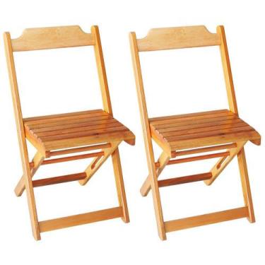 Imagem de Conjunto 2 Cadeiras Dobrável Em Madeira Maciça - Natural - Madesil