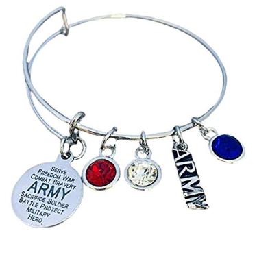 Imagem de Bracelete com pingente do exército, joia do exército dos EUA – é o para mulheres
