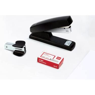 Imagem de Conjunto de grampeador Promise Froulsh, grampeadores padrão de mesa, capacidade de 20 folhas, inclui grampos e removedor de grampos (preto)