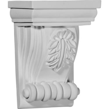 Imagem de Ekena Millwork COR06X04X03FO 10,9 cm L x 8,1 cm P x 15,2 cm A Forrest Pequena Folha Corbel