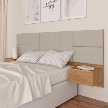 Imagem de Cabeceira Suspensa Para Cama Casal Malibu Carv/bege -  M. Arapongas