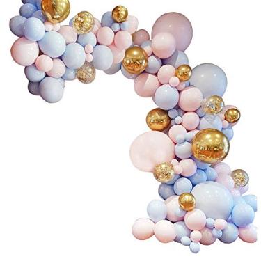 Imagem de Kit de arco e guirlanda de balões de 12,7 cm a 91,4 cm, balões de confete dourados, 4,8 m para decoração de chá de bebê de casamento, festa de aniversário, loja