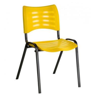 Imagem de Cadeira Empilhavel Iso Fixa Escolar Amarelo Para Escritório Igreja Rec