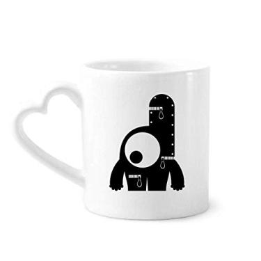 Imagem de Copo de coração de vidro de cerâmica para café alienígena monstro alienígena universo