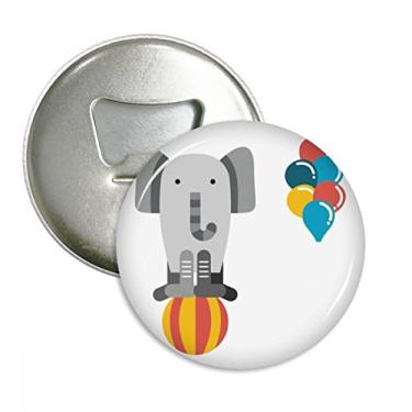 Imagem de Incrível ilustração de balão de elefante engraçado abridor de garrafas ímã de geladeira emblema multifuncional