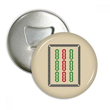 Imagem de Mahjong Bamboo Bar 9 azulejos, padrão abridor de garrafas, ímã de geladeira, emblema multifuncional