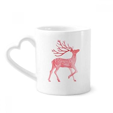 Imagem de IUCN Caneca de cervo Sika vermelho animais ameaçados caneca café cerâmica copo de coração de vidro
