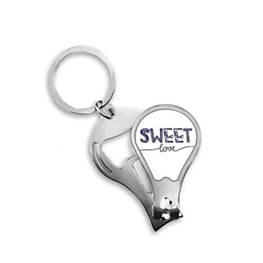 Imagem de Sweet Love Cute Quote Handwrite Style Cortador de unhas abridor chaveiro tesoura