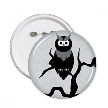 Imagem de Coruja Árvore Noturna Dia das Bruxas Pinos Redondos Emblema Botão Decoração 5 peças
