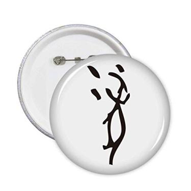 Imagem de Bones Inscriptions Broche de rato do zodíaco chinês Emblema de botão Decoração 5 peças