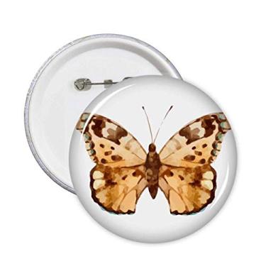 Imagem de Borboleta com asas marrons Broche Emblema Botão Decoração Acessório 5 peças