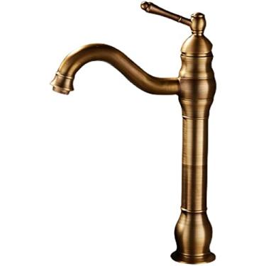 Imagem de LIDON Torneira para pia de banheiro torneira de banheiro antiga torneira de 360° para pia de banheiro girar torneira de pia banheiro vintage para pia, antigo A (cor: antigo A)